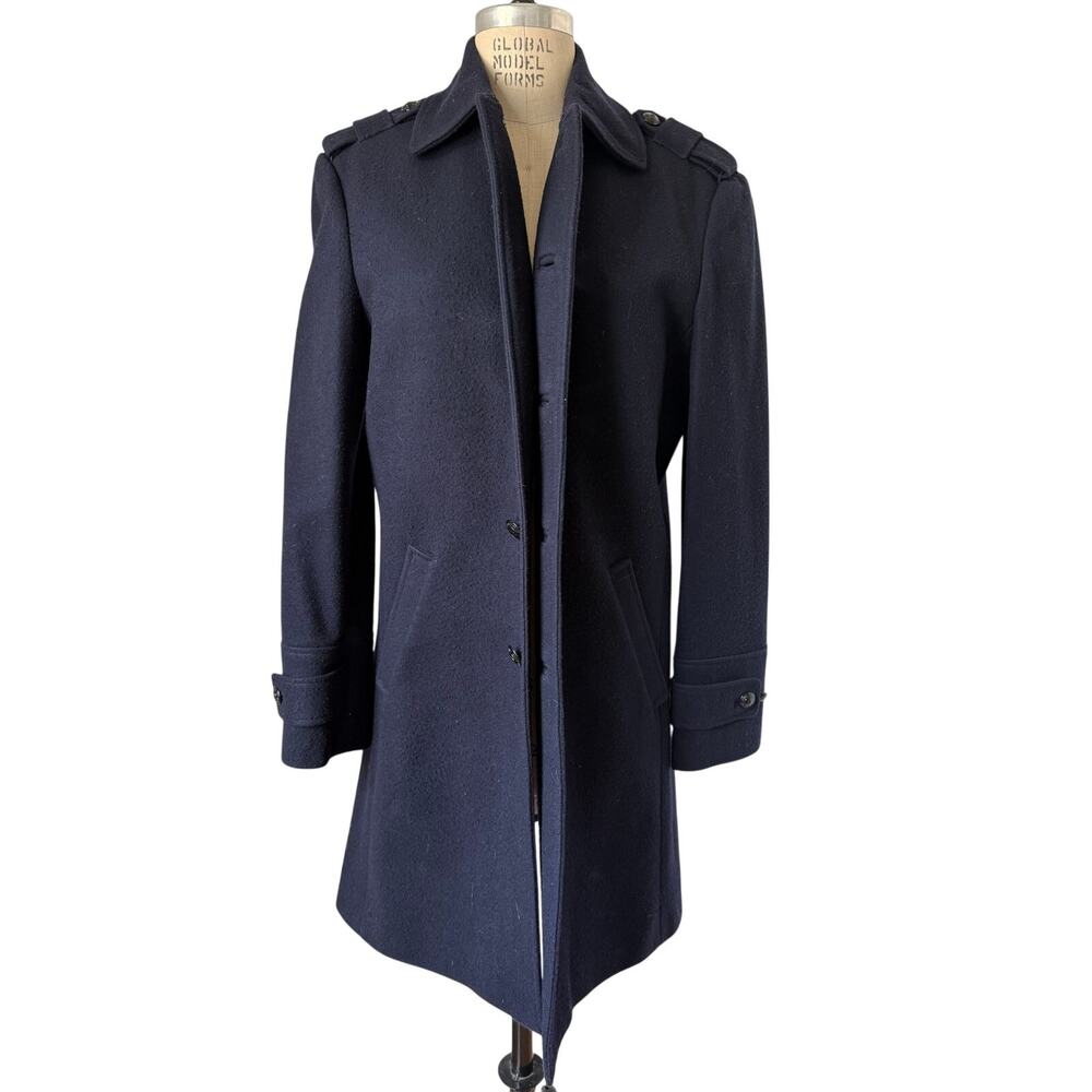 A|X Armani Exchange Navy Blue Wool Overcoat Size Small